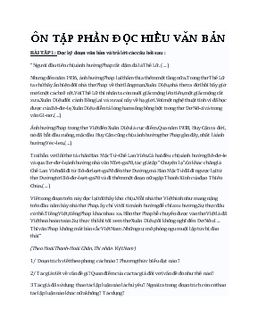 Ôn tập phần đọc hiểu văn bản